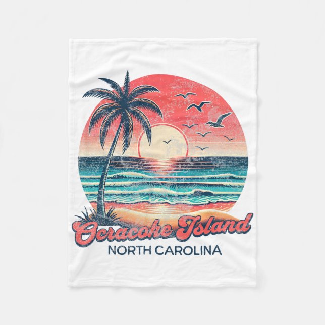 Ocracoke Island  Fleece Blanket (Front)