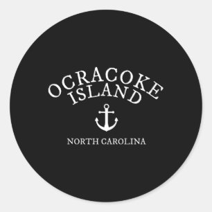 Ocracoke Island North Carolina Nautical Theme Classic Round Sticker