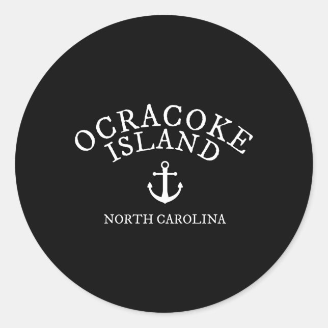 Ocracoke Island North Carolina Nautical Theme Classic Round Sticker (Front)