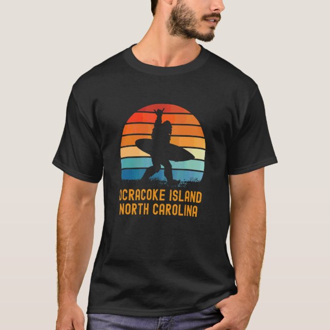 Ocracoke Island  North Carolina Sasquatch Souvenir T-Shirt (Front)