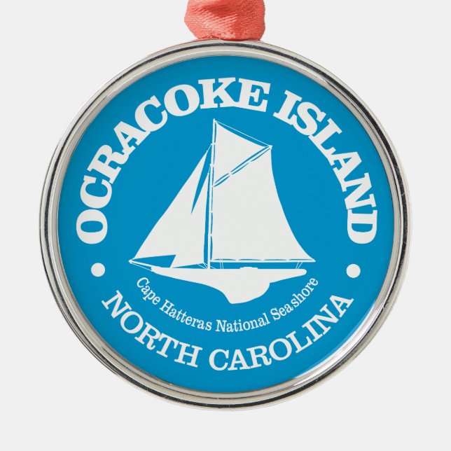Ocracoke Island (sloop) Metal Tree Decoration (Front)