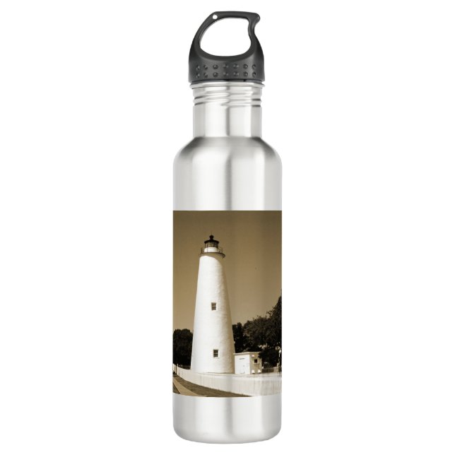 Ocracoke Lighthouse Aluminium Water Bottle (Front)