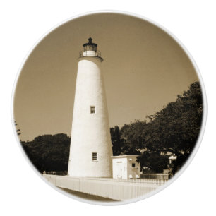 Ocracoke Lighthouse Ceramic Knob