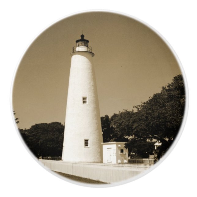 Ocracoke Lighthouse Ceramic Knob (Front)