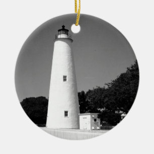 Ocracoke Lighthouse Ceramic Tree Decoration