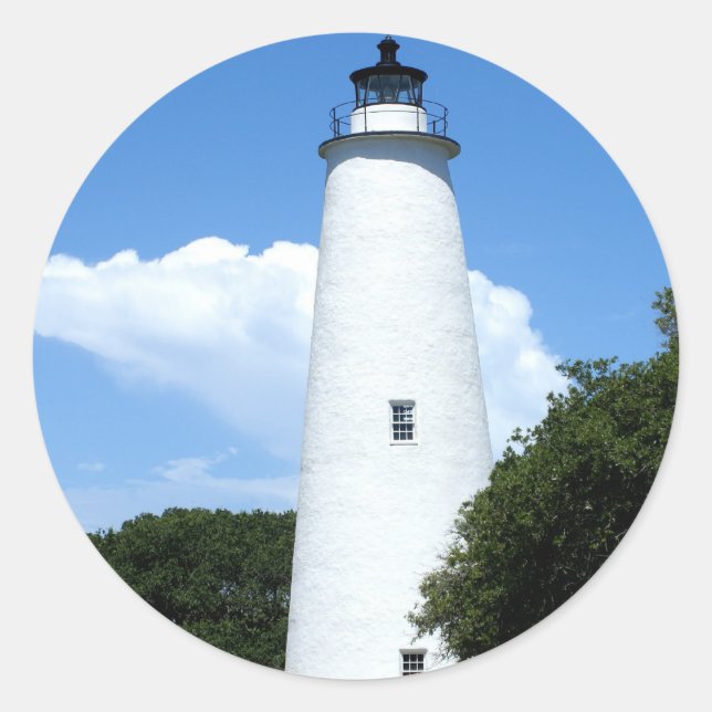 Ocracoke Lighthouse Classic Round Sticker (Front)