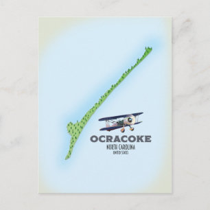 Ocracoke North Carolina USA map Postcard