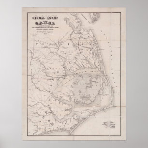 Ocracoke Virginia 1867 Antique Map Poster