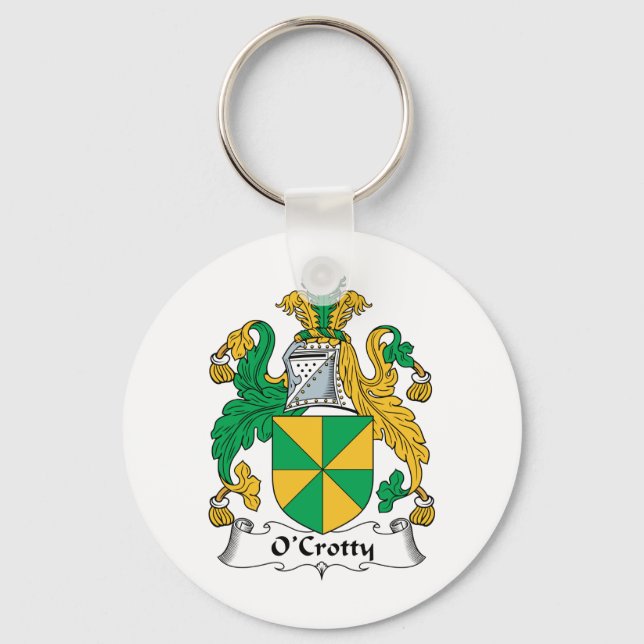 O'Crotty Family Crest Key Ring (Front)
