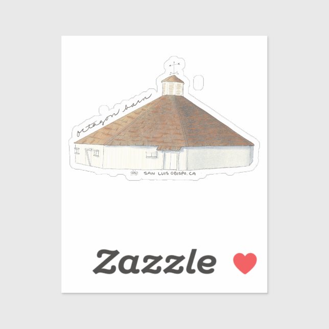 Octagon Barn San Luis Obispo Sticker (Sheet)