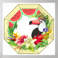 Octagon Toucan Wall Art from the Guest House Usual