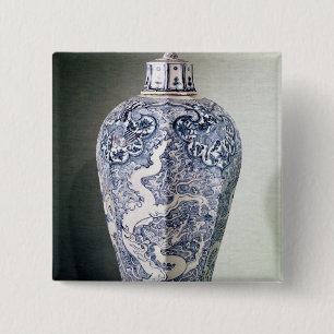 Octagonal 'Mei- P'ing' vase with white 15 Cm Square Badge