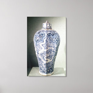 Octagonal 'Mei- P'ing' vase with white Canvas Print