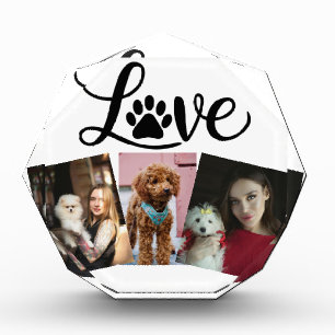 Octagonal Photo Block   3 Pet photo   Personalised
