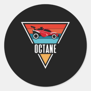 Octane Rocket Soccer Retro Sunset Distressed Graph Classic Round Sticker