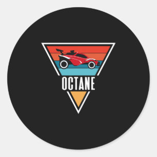 Octane Rocket Soccer Retro Sunset Distressed Graph Classic Round Sticker