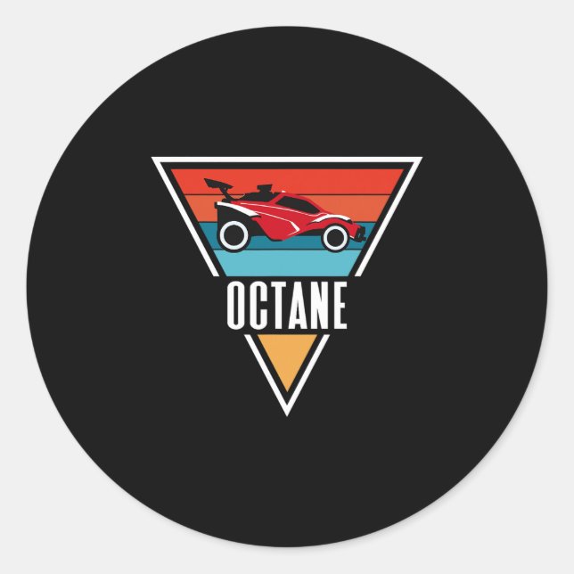 Octane Rocket Soccer Retro Sunset Distressed Graph Classic Round Sticker (Front)