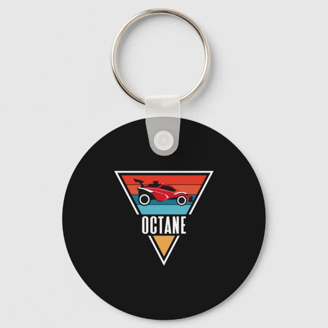 Octane Rocket Soccer Retro Sunset Distressed Graph Key Ring (Front)