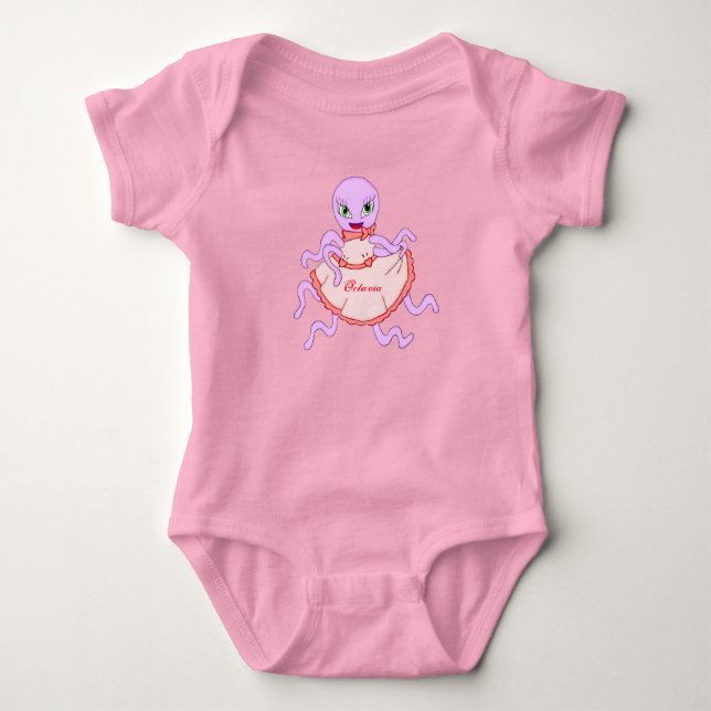 Octavia Octopus Baby Bodysuit (Front)