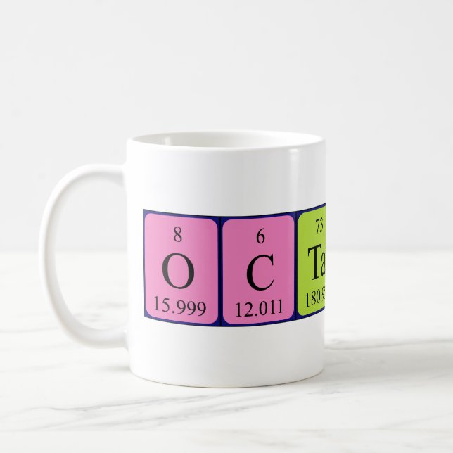 Octavio periodic table name mug (Left)