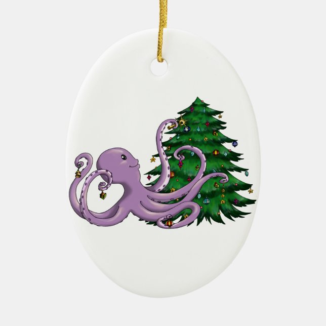 Octi Tree Ceramic Tree Decoration (Front)