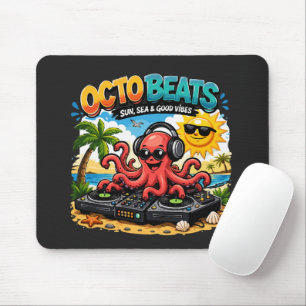 Octo Beats Funny DJ Octopus Beach Party Mouse Mat