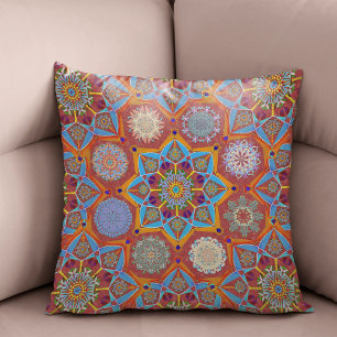 Octo brightener arabesque Moorish Red style  Cushion
