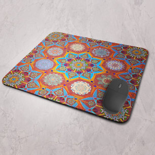 Octo brightener arabesque Moorish red style  Mouse Mat