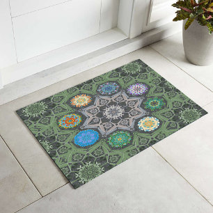 Octo brightener arabesque Moorish Stone Green Doormat