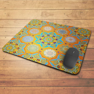 Octo brightener arabesque Moorish tangerine style Mouse Mat
