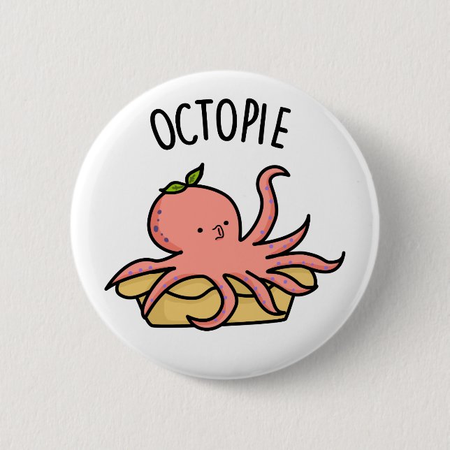 Octo-pie Funny Octopus Pie Pun  6 Cm Round Badge (Front)