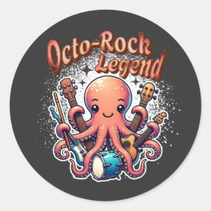 Octo-Rock Legend Rock Music Octopus Sticker