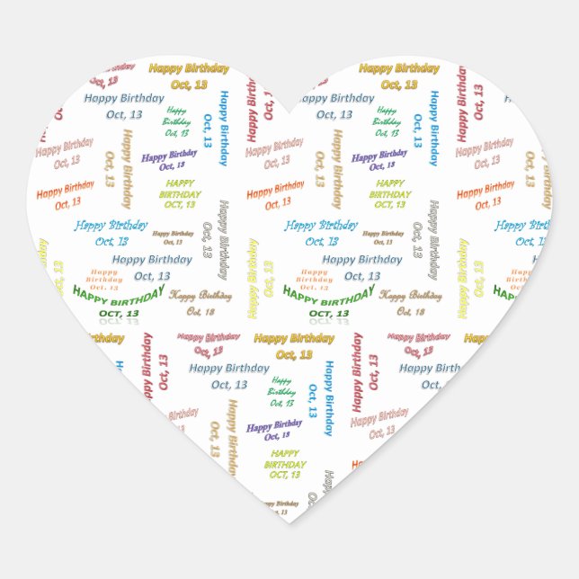 October, 13 Birthday Sticker (Front)