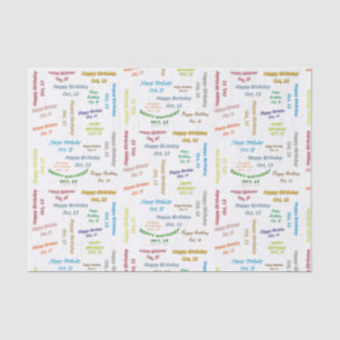 October, 13 Birthday Tissue Paper