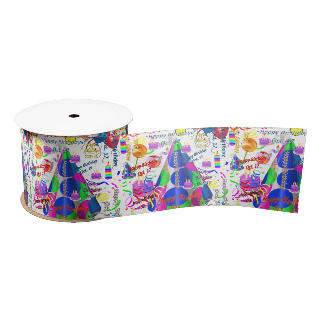 October, 17 Birthday Ribbon Satin Ribbon (Spool)