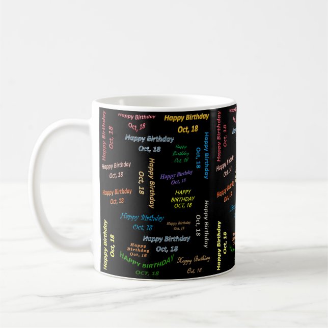 October, 18 Birthday Mug (Left)