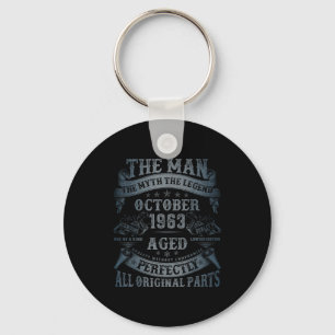 October 1963 62 Year Old Bday For Men 62nd Birthda Key Ring