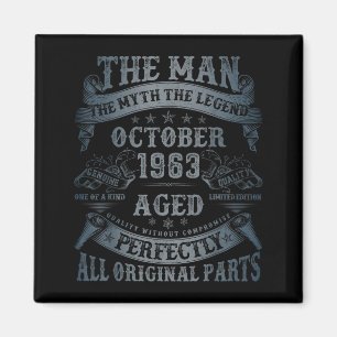 October 1963 62 Year Old Bday For Men 62nd Birthda Magnet