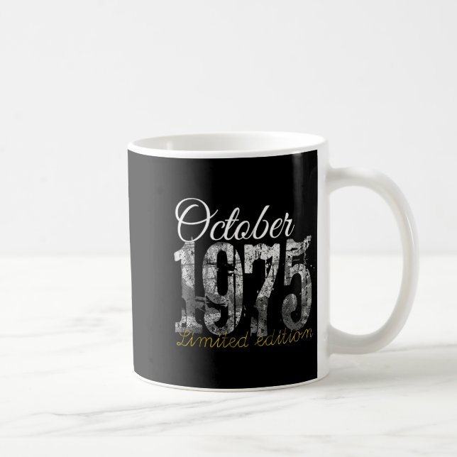 October 1975 Tee 50 Year Old Shirt 1975 50th Birth Coffee Mug (Right)