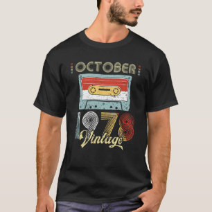 October 1978 Vintage Birthday Cassette Tape T-Shirt