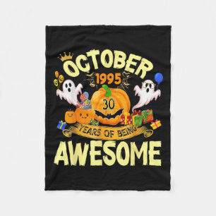 October 1995 30 Years Of Being Awesome Funny Hallo Fleece Blanket