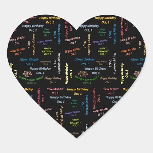 October, 1 Birthday Sticker (Front)