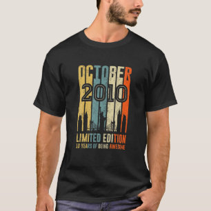 October 2010 T Shirt 10 Year Old Shirt 2010 Birthd
