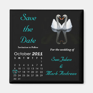 October 2011 Save the Date, Wedding Announcement Magnet