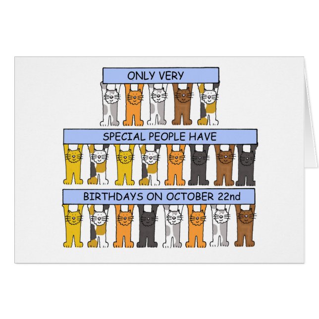 October 22nd Birthday Cats (Front Horizontal)