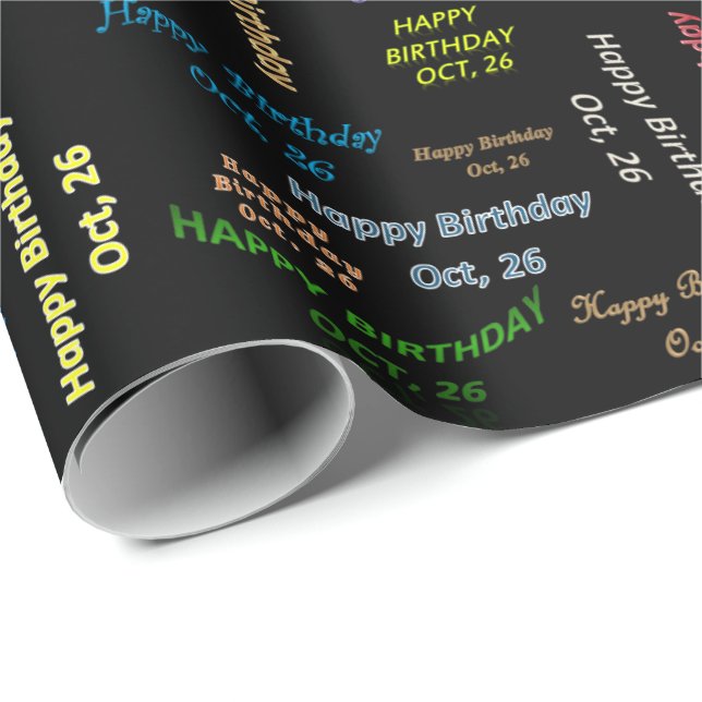 October, 26 Birthday Gift Wrapping Paper (Roll Corner)