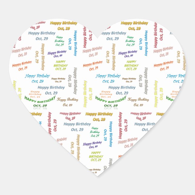 October, 29 Birthday Sticker (Front)