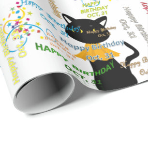 October, 31 Birthday Gift Wrapping Paper