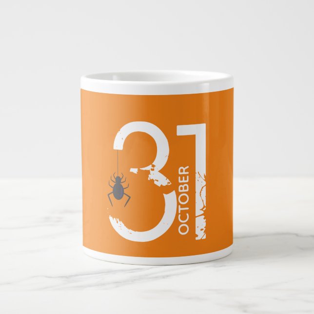 October 31 Black Spider Halloween  Large Coffee Mug (Front)