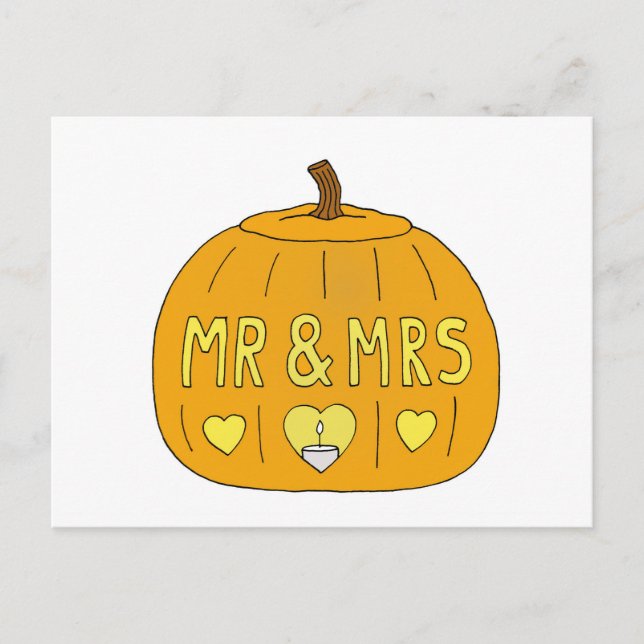 October 31st Halloween Wedding Anniversary Postcard (Front)